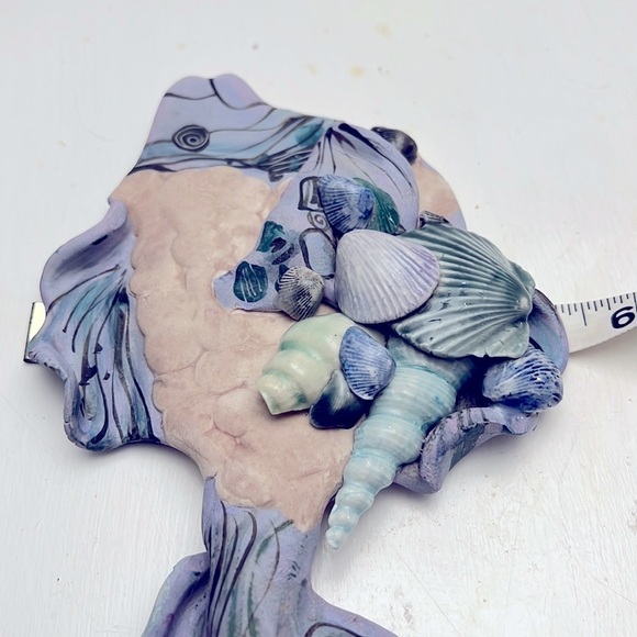 Handcrafted Artisan made Ceramic Pottery Fish with Shells signed Salamon - Picture 9 of 10